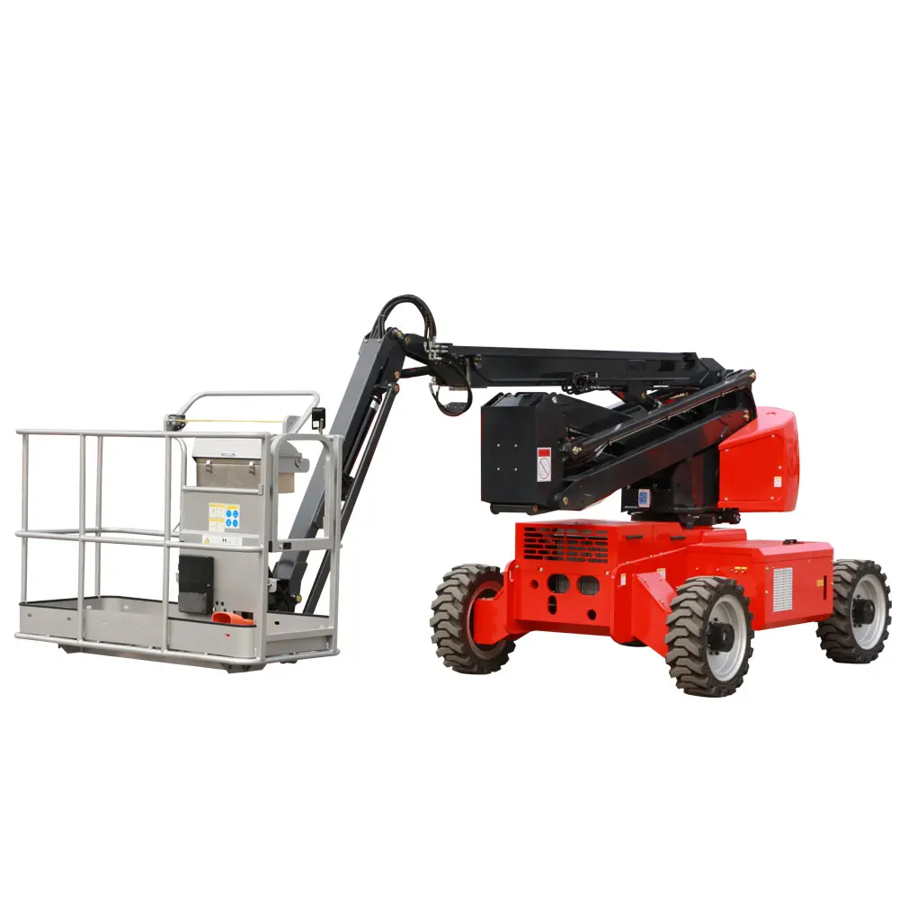 High Lifting Height Trailer Mounted Manually Boom Aerial Work Lift with CE