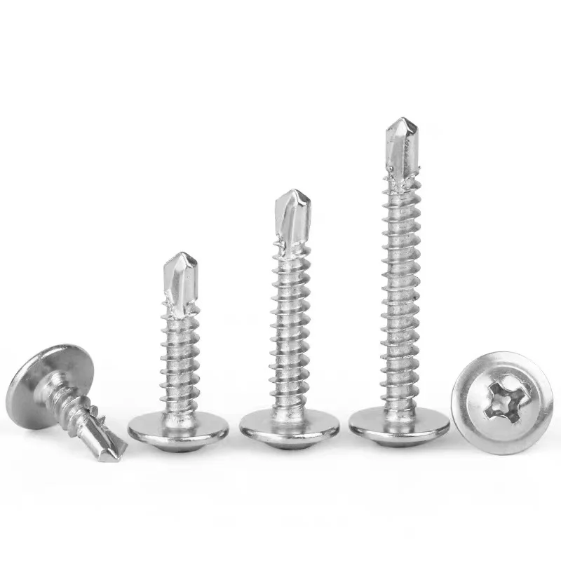 Screws Manufacturer Blue White Galvanized Modify Truss Head Self Drilling Screws Round Wafer Head  Screws