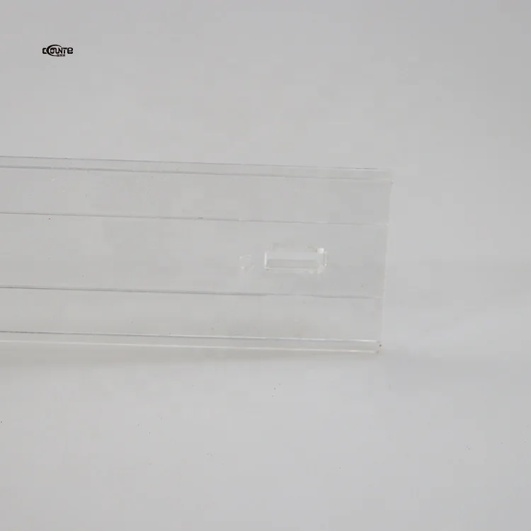 Custom Clear Display Plastic Pvc Shelf Talker Price Channel Tag Data Strip Ticket Label Holder For Metal Shelves