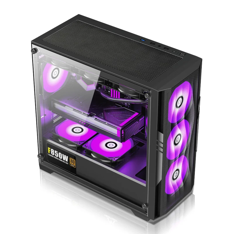 LOVINGCOOL OEM Custom Mid ATX Tower gaming computer case with tempered glass Computer case Mid ATX Tower CPU case fans for PCs