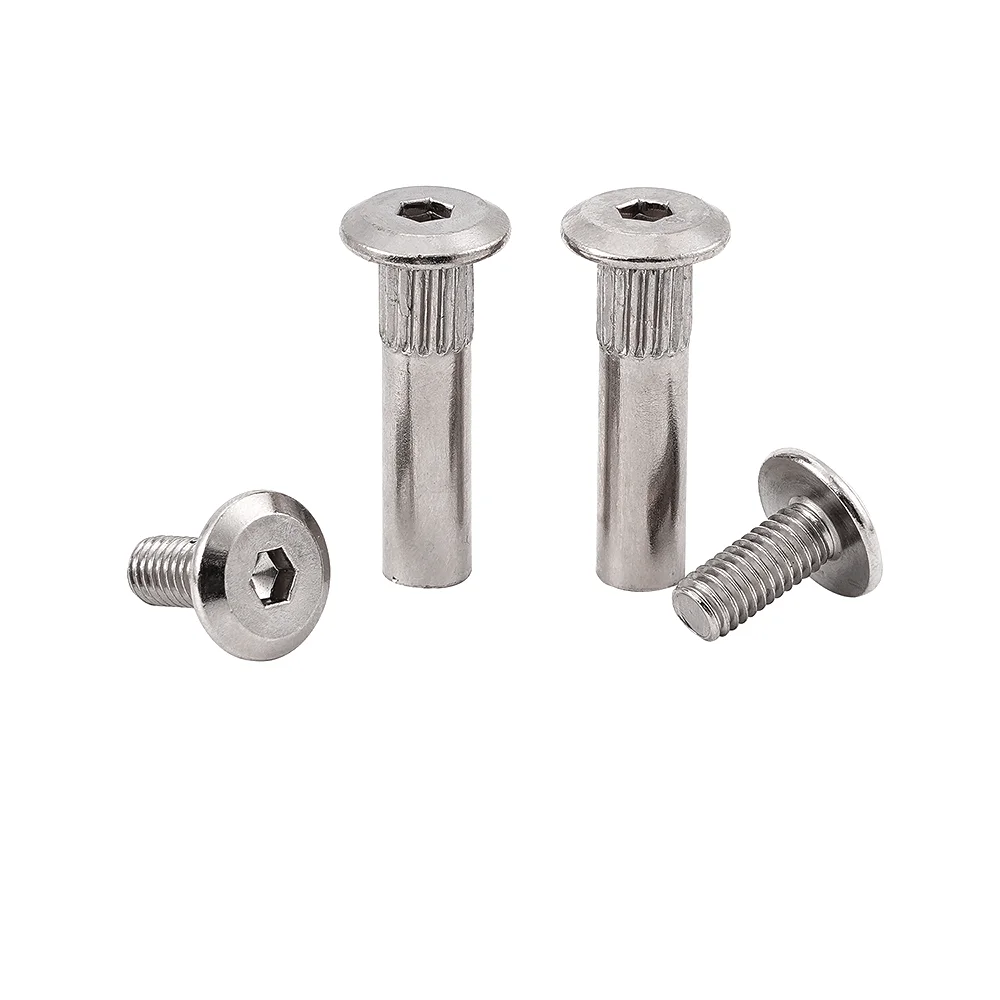 Top Selling Furniture Fastener Screw Antique Brass Chicago Male And Female Furniture Connector Screws