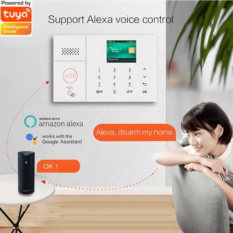 Ready to Ship New Releases 4G WiFi GSM Alarm Monitoring Panel with Tuya App Control For Store Security MX8 7 Days Delivery