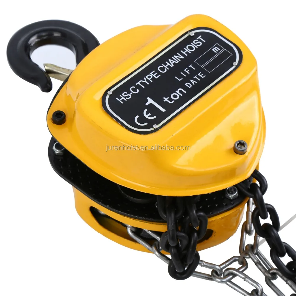 Hand Chain Hoist Capacity 1 Ton 3 M Manual Chain Hoist G80 Galvanized Carbon Steel with Double-Pawl Brake