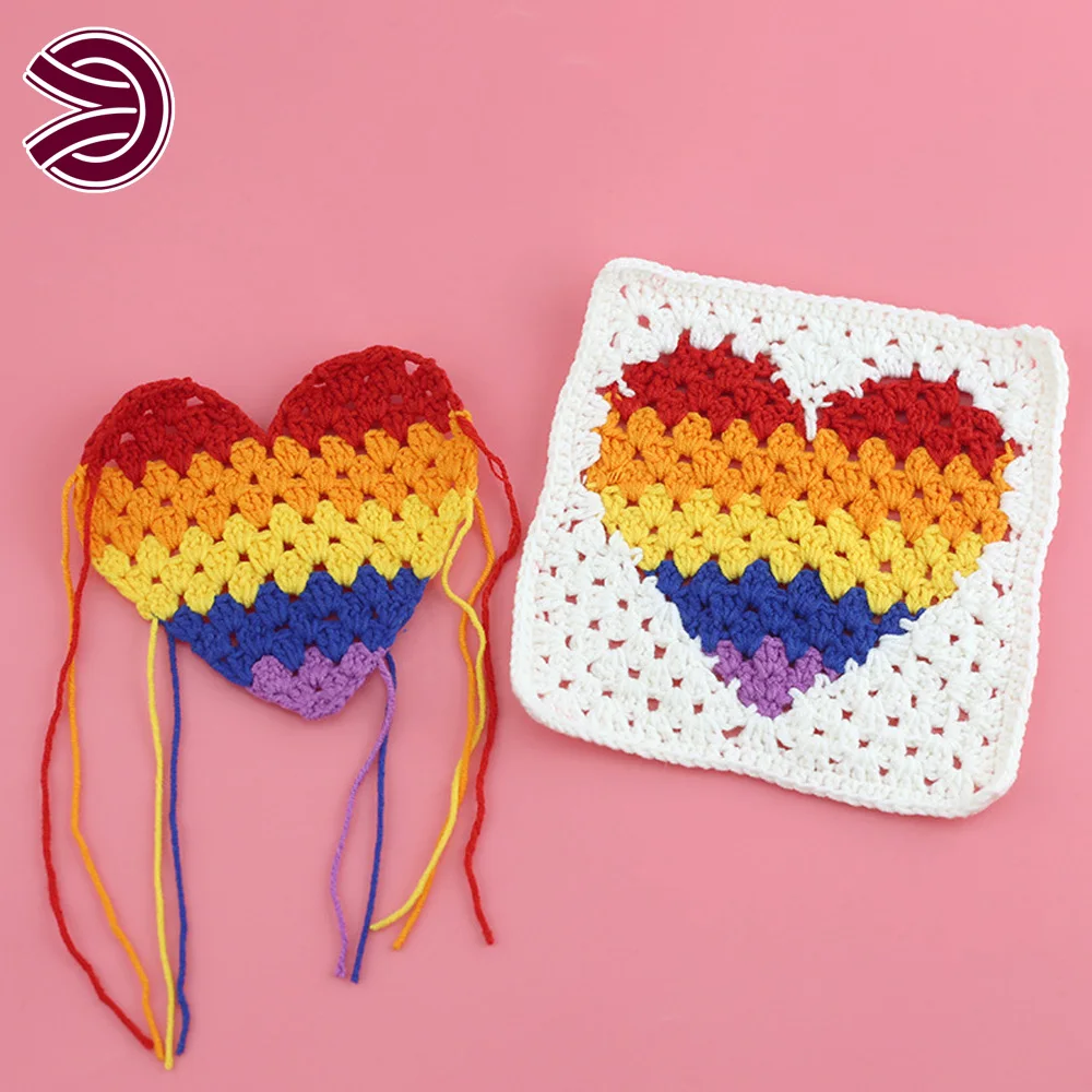 Hand Hook Crochet Flowers Pattern Square Patchwork Square Clothing Handmade Crochet Accessories For Shoes Hats Bags Garment