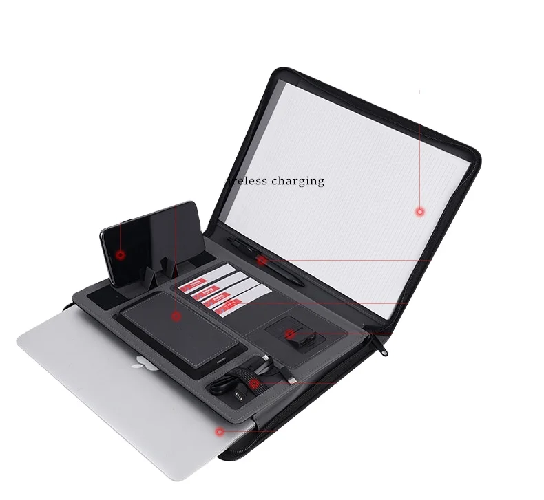 Luxury business gift set Smart note book  USB charge Agenda Planner Notepad Diary laptop bag Notebook Portfolio Power Bank