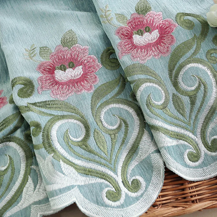 Wholesale Window Blackout Embroidery Curtain Jacquard Curtains For The Living Room With Valance