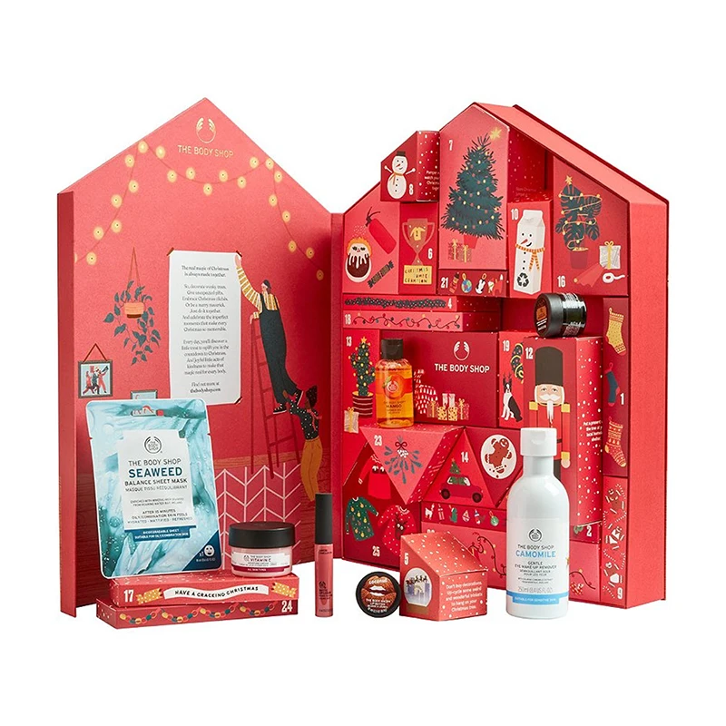 Custom Paper Gift Box Advent Calendar Bag Candy Package Bath Bomb Advent Calendar For Cosmetic Makeup