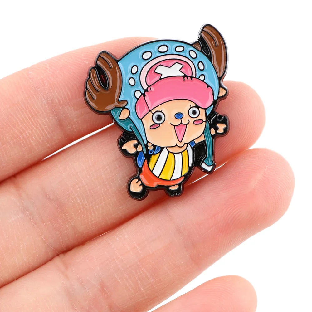 Cartoon Anime Hard Enamel Pin Luffy Zoro Sanji Law Badge Brooch Backpack Hat Enamel Pins Accessories Friends Gift Fans Gift
