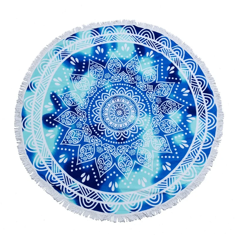 Wholesale Custom Made Printed Large Quick Dry Micro Fiber Outdoors Round Towels for Beach