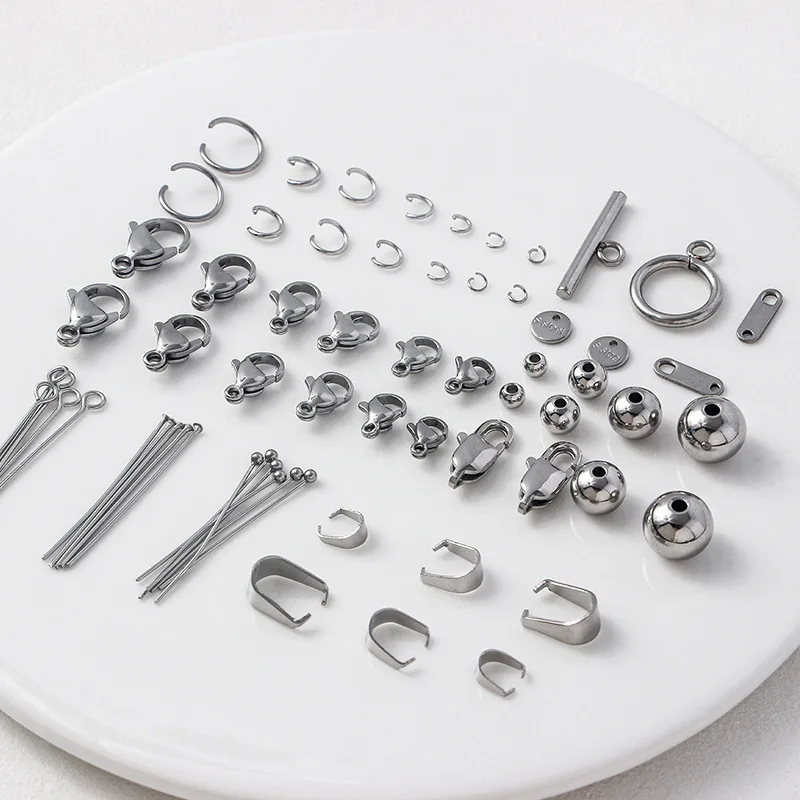 DIY Jewelry Stainless Steel Accessory  Lobster Clasps Jump Rings  Ball Head Thick Jewelry Making Finding Kits
