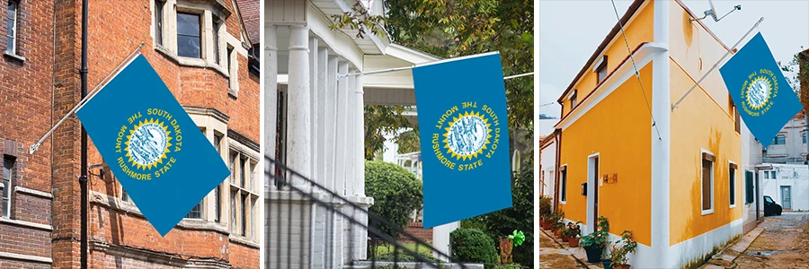 New Design Fade Resistant State Banner Polyester 90X150cm Fade Resistant State Flag Of South Dakota