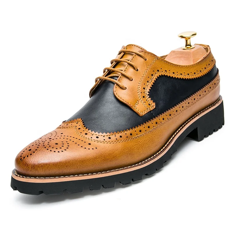 
Men Brogue Formal Shoes Low Top British Wedding Mens Fashion Cheap Flats 