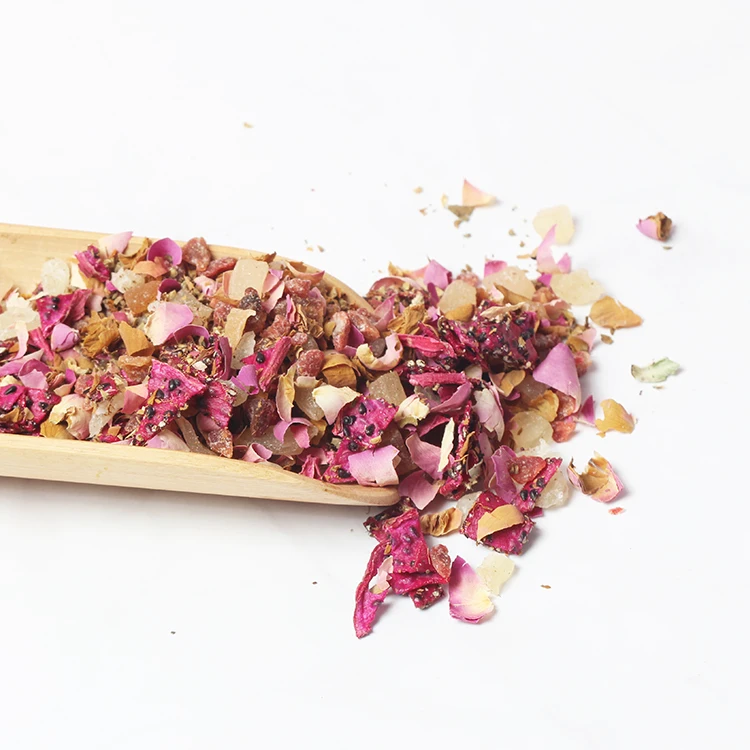 English Breakfast Mint Rose Loose Leaf Ceylon Blend with Dried Rose Buds Breakfast Black Tea