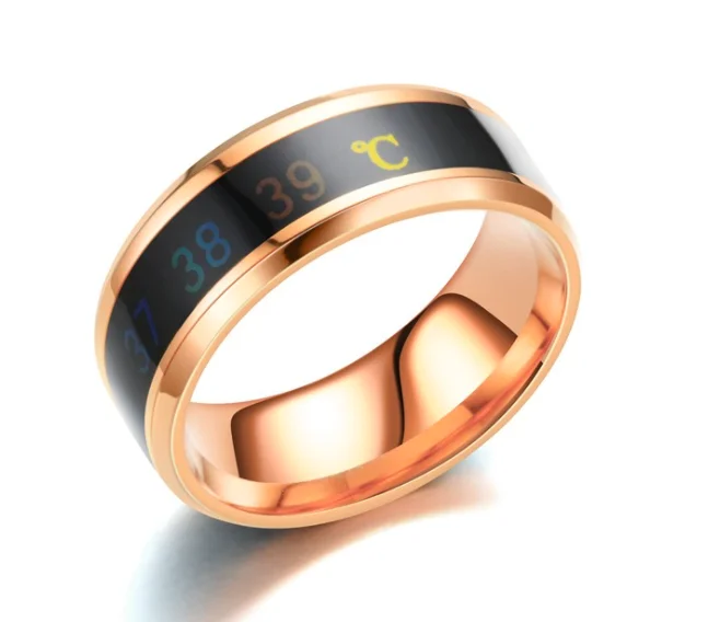 
temperature ring sensor rubber o s heigh temperature smart sensor body stainless steel fashion display real-time test finge 