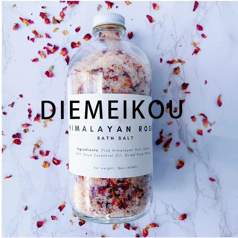 Высококачественные большие соли для ванны, ГИМАЛАЙСКАЯ СОЛЬ, лаванда, жасмин, роза, соли для ванны с цветами