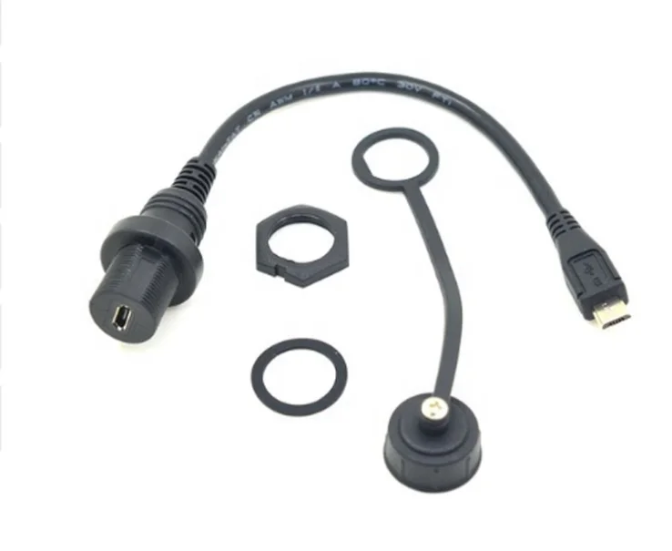 IP67 водонепроницаемый коннектор для кабеля 30 см 1m 3ft Micro-USB 5pin Мужской к женскому удлинитель кабеля