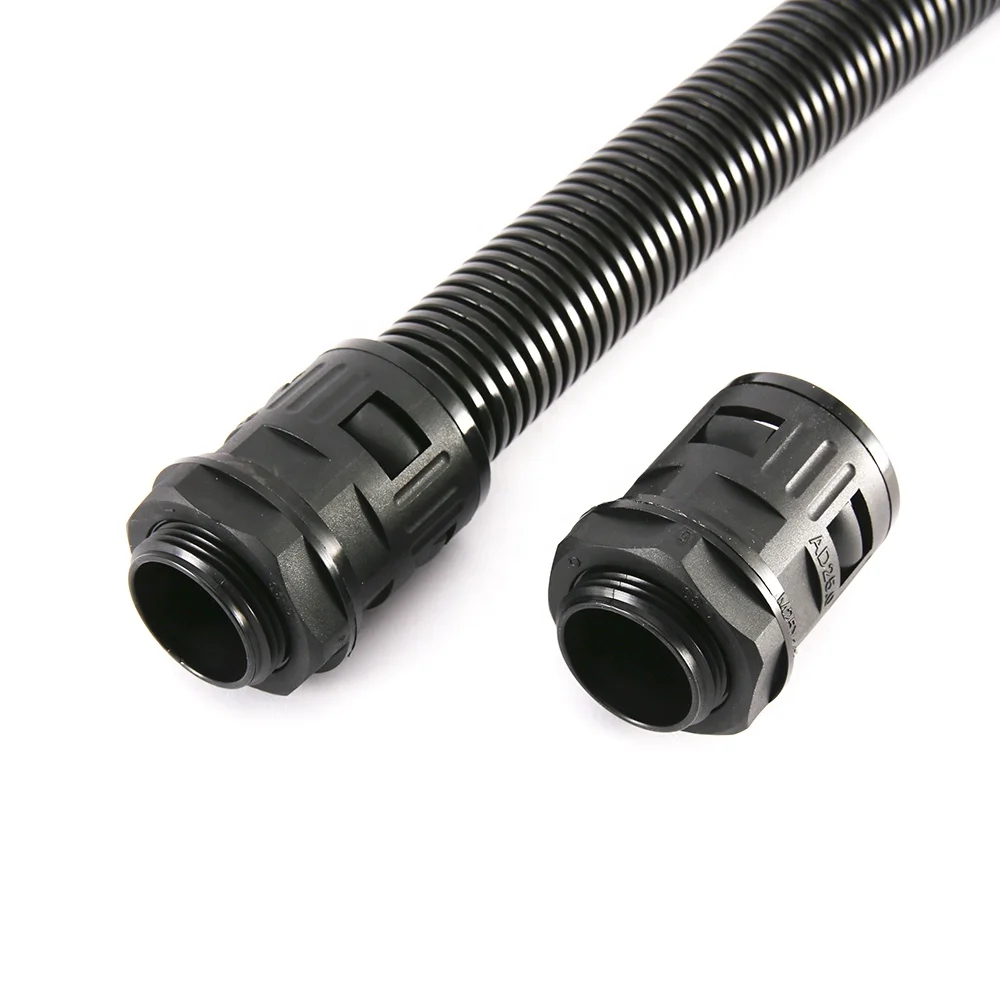 Ce Rosh PG7 Straight Plastic Quick Connector Black for OD 10MM Corrugated Tube