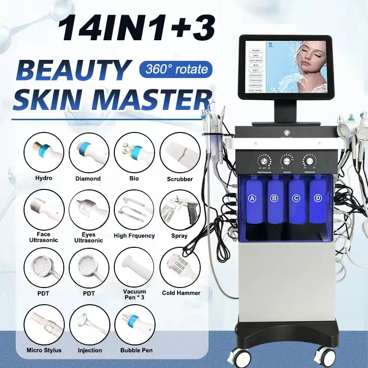 Professional 14 en 1 Hydrofacial High Frequency Hydra Microdermabrasion Facial Machine 12 en 1 Hidrafacial