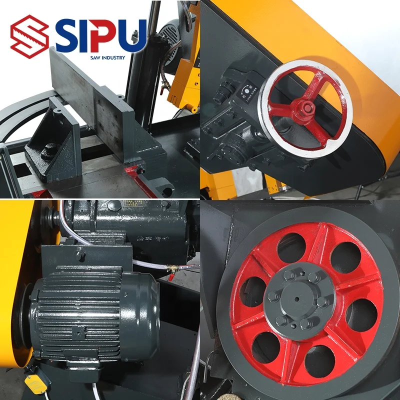 GB4028X 0~45 Rotating Horizontal band saw machine semi-automatic hydraulic metal cutting machine