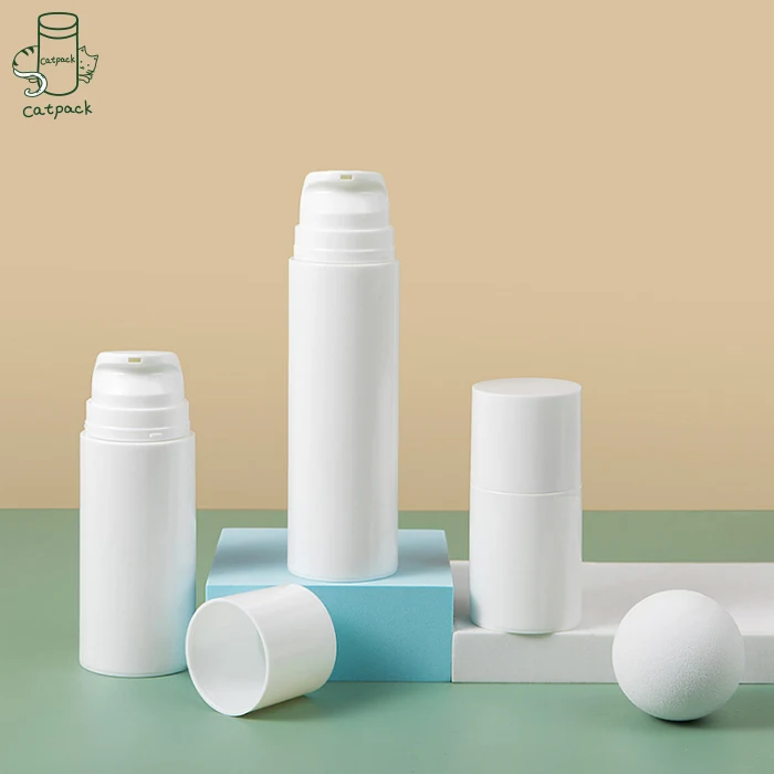 Factory Wholesale 30ml 50ml 80ml 100ml 120ml 150ml Airless Lotion Pump Bottles Pp White Airless Pump Lotion Bottle