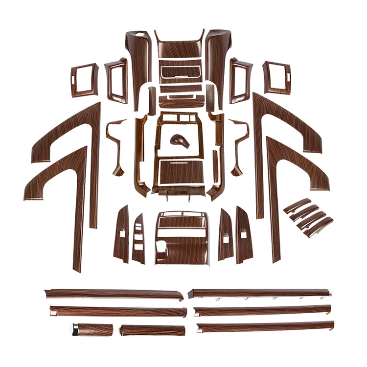 Car Decoration Accessories Wooden Dashboard Panel Dashboard Cover Interior Door Trim For 2016-2020 land cruiser