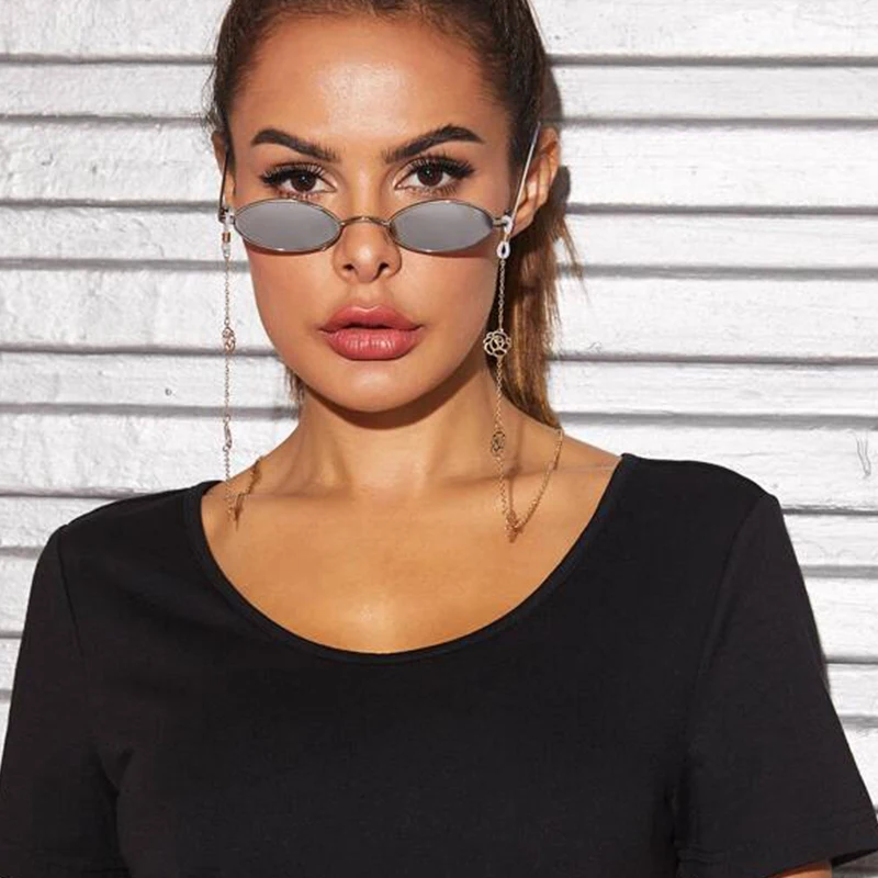  Simple And Versatile Metal Chain Hanging Neck Glasses Women Mens Eyewear Accessories Eyeglass
