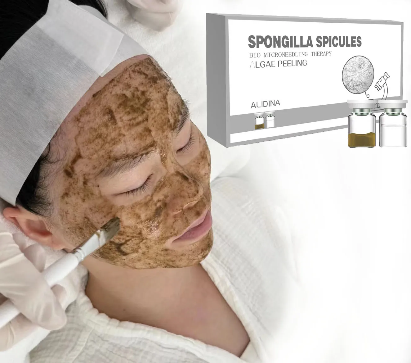 2024Y Sponge Microneedle Peel Acne Treatment Spotted stretch marks Algae Peel  Bio-microneedling For Skin Rejuvenation