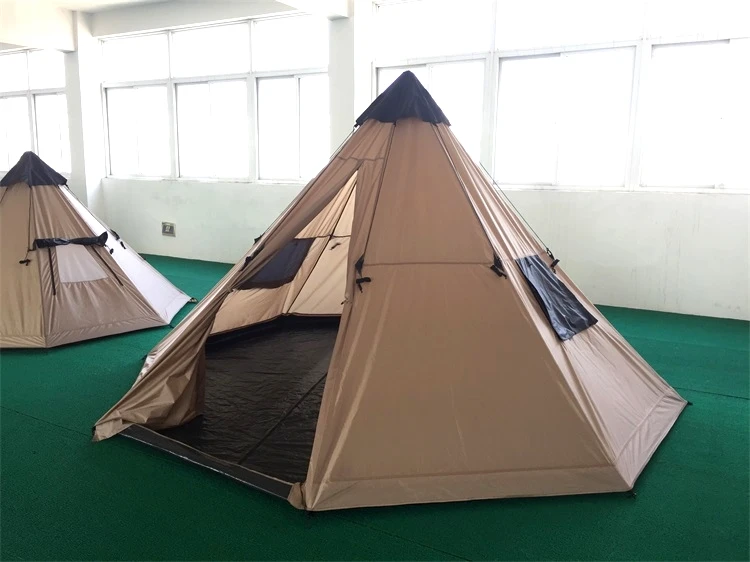 
4 6 Person Big Large Wholesale Outdoor Luxury Adult Family Indian Teepee Tipi Camping Tent for Sale 