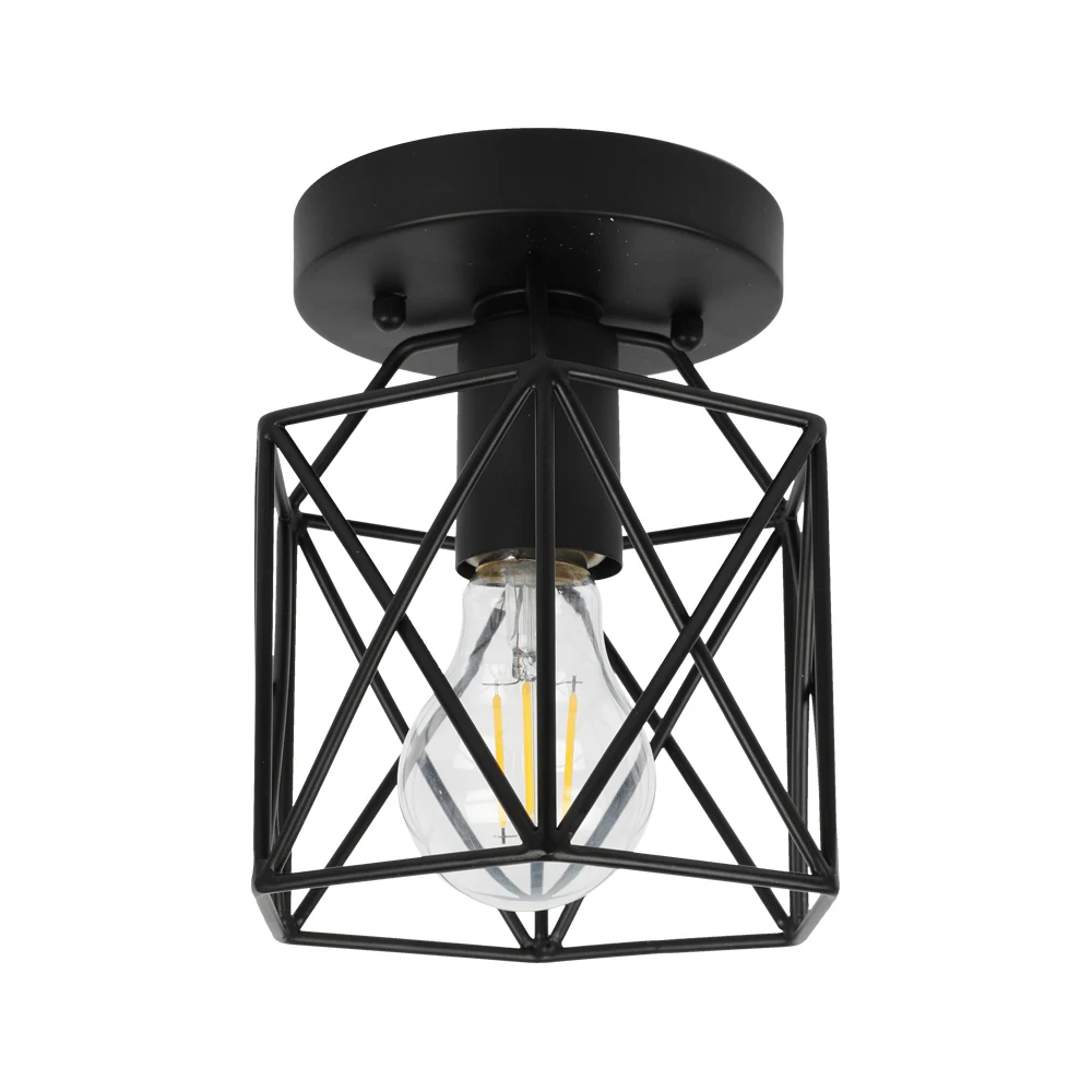 Manufacturer Supply 1 Light Flushmount Black Finish Ceiling Lamp for Home Decoration Flushmount