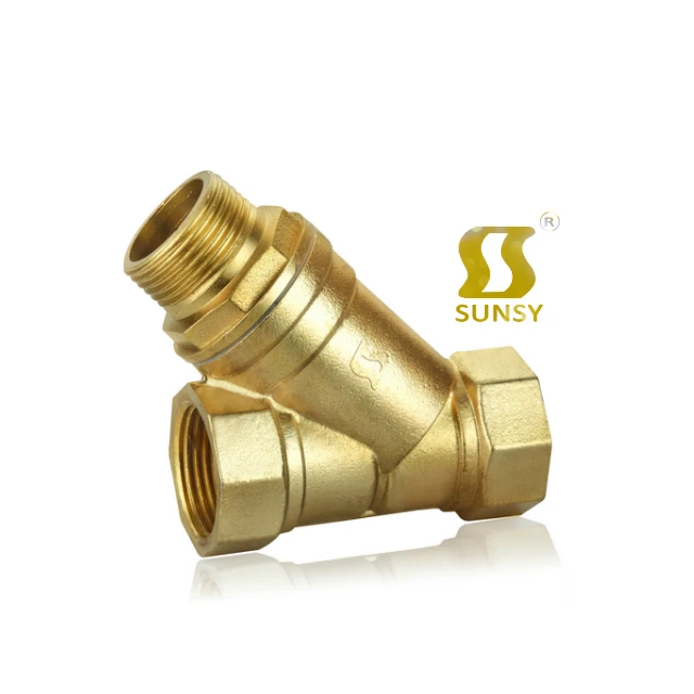 china yuhuan shunshui factory BSP NPT 59-1 brass magnetic locking filter mesh ball valve y type strainer for water with key