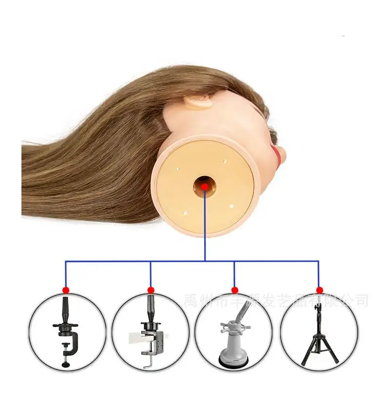 Real Hair Blonde Color Gold Blonde 27 Mannequin Head Hairdresser Training Head Manikin Cosmetology Doll Head