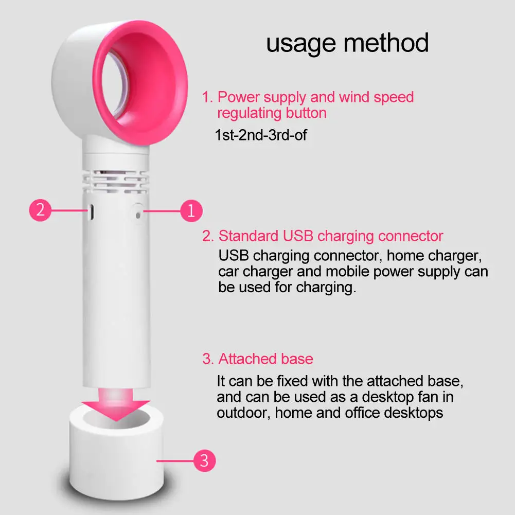 Amazon Hot Sale Mini Desktop Summer Air Cooling Rechargeable Usb Small Handheld Portable Bladeless Fans