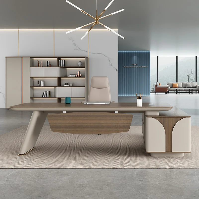 Guangdong luxury L shape wooden ceo executive office table