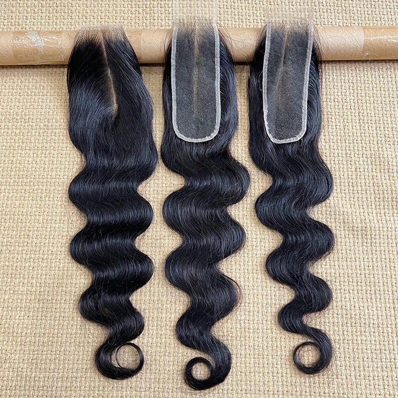 Dropshipping HD Swiss Lace Natural Raw Unprocessed Indian Human Hair 2x6 Body Wave HD Lace Closure