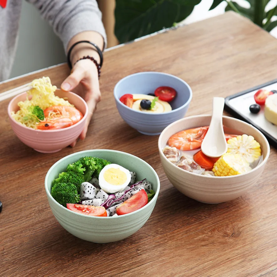 Hot Sale Biodegradable Wheat straw noodle bowl wheat incense bowl 17cm larger bowl for children