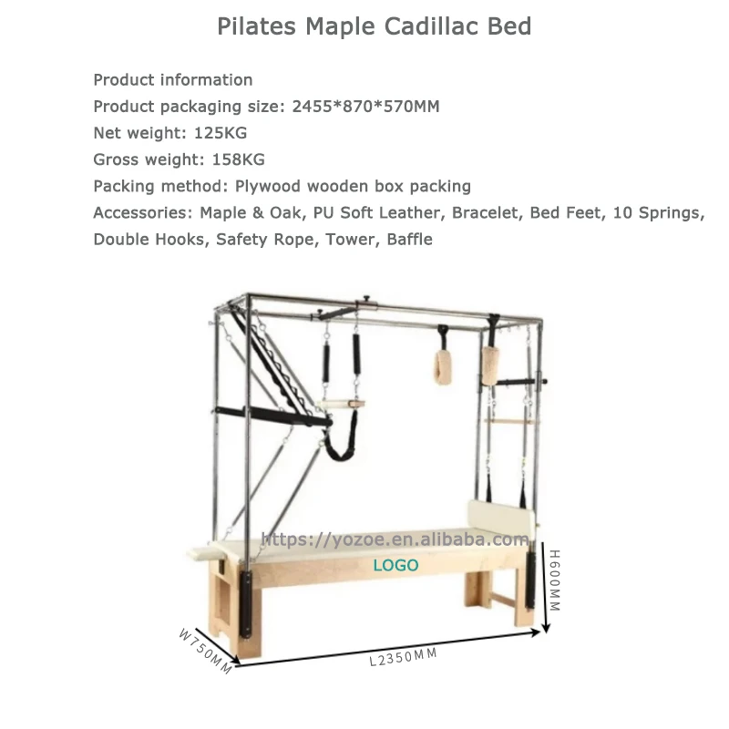 Beech wood Factory direct hot sale  yoga gym fitness Pilates reformers machine Cadillac Bed