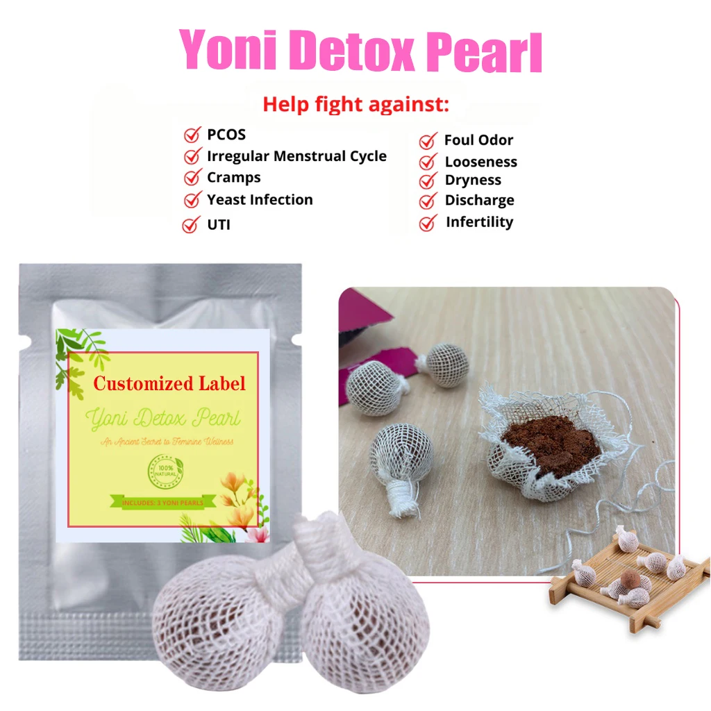 Private Label Natural Herbal Vaginal Cleaner Clean Point Tampons Yoni Detox Pearls
