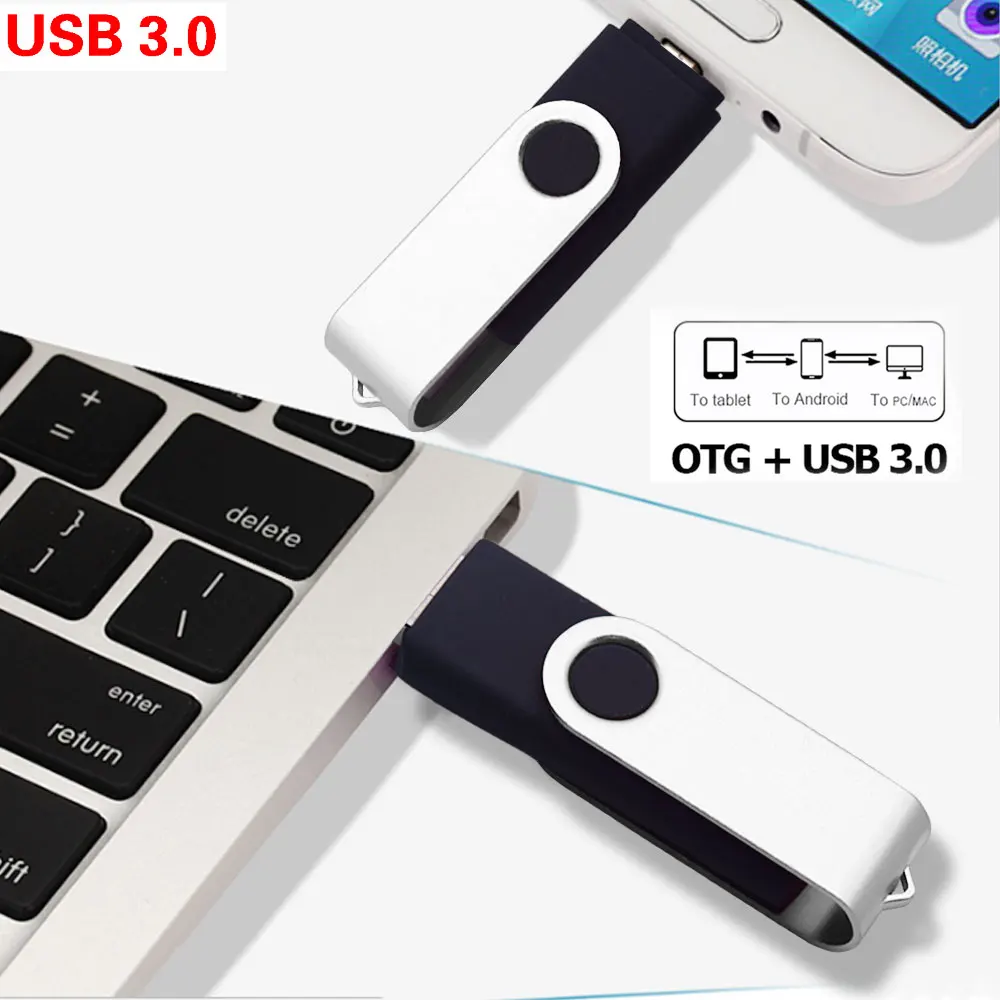 Metal OTG USB 3.0 Flash Drive for Android Smart Phone Double Application 32GB 16GB 8GB 4GB Pendrive Photography