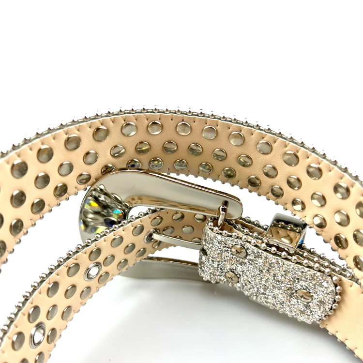 Fast delivery Rhinestone crystal belt designer bbsimon men belts crystal alloy buckle leather belt Blingbling
