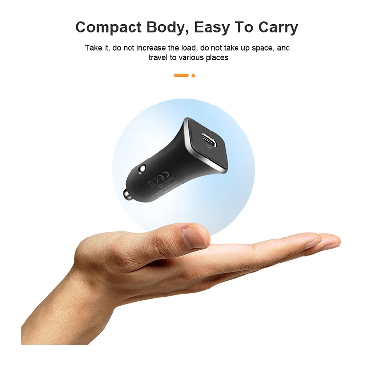 2021 Hot Selling Wholesale Usb Type C Car Charger Dc12-24 3.1a 18w