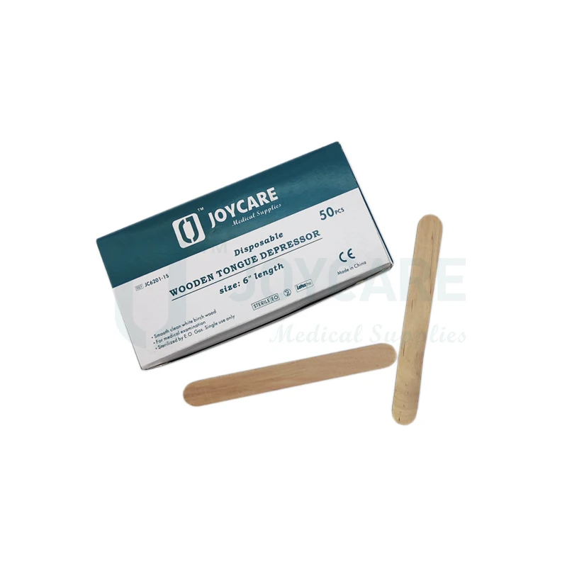 Low Price Wood Disposable Tattoo Individual Medical Nonsterile Tonguee Depressor Spatula 6 Inch Sterile Wooden Tongue Depressor