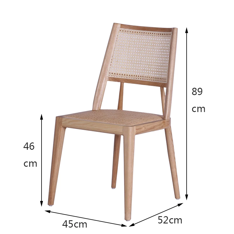 Dining Room Natural rattan Ash Wood dining chair   Lounge Chair