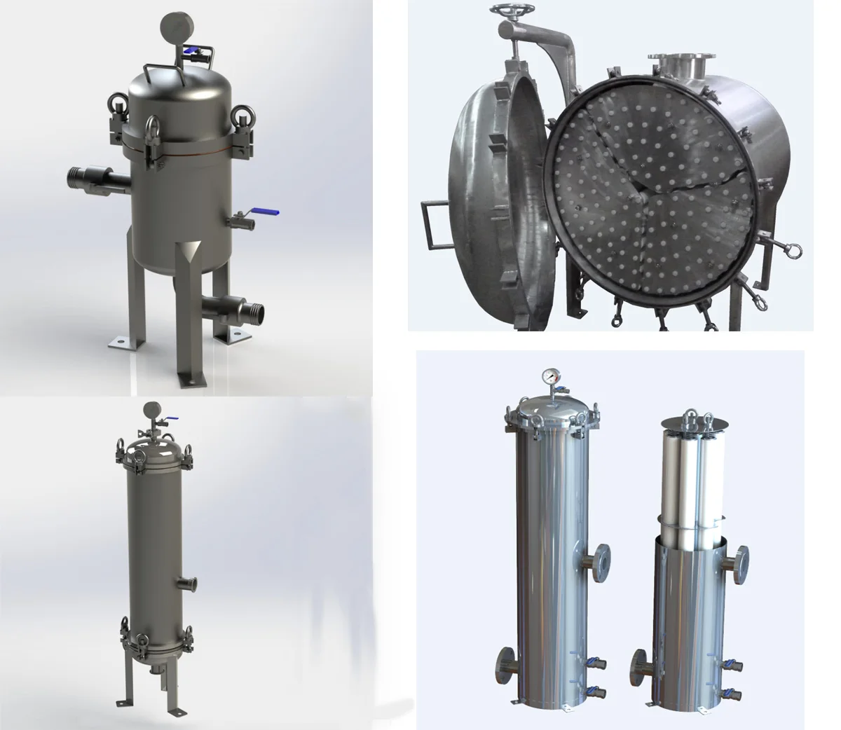 Liquid Filtration Stainless Steel Bag/Precision Filter Housing Multi/Single Cartridge Filter Housing