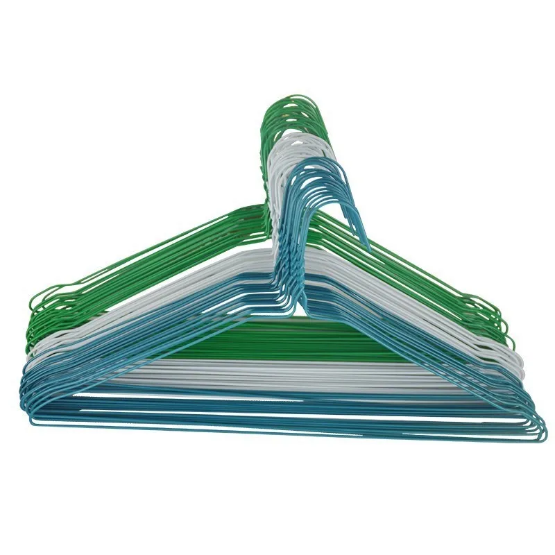 16' Laundry Wire Clothes Hanger Lightweight Dry Cleaner Hanger with blue white color