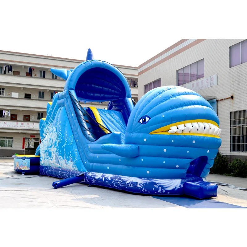 Акула водная горка для бассейна, коммерческая надувная водная горка, большой дешевый домик для прыжков, прыгучий замок, батут для взрослых детей