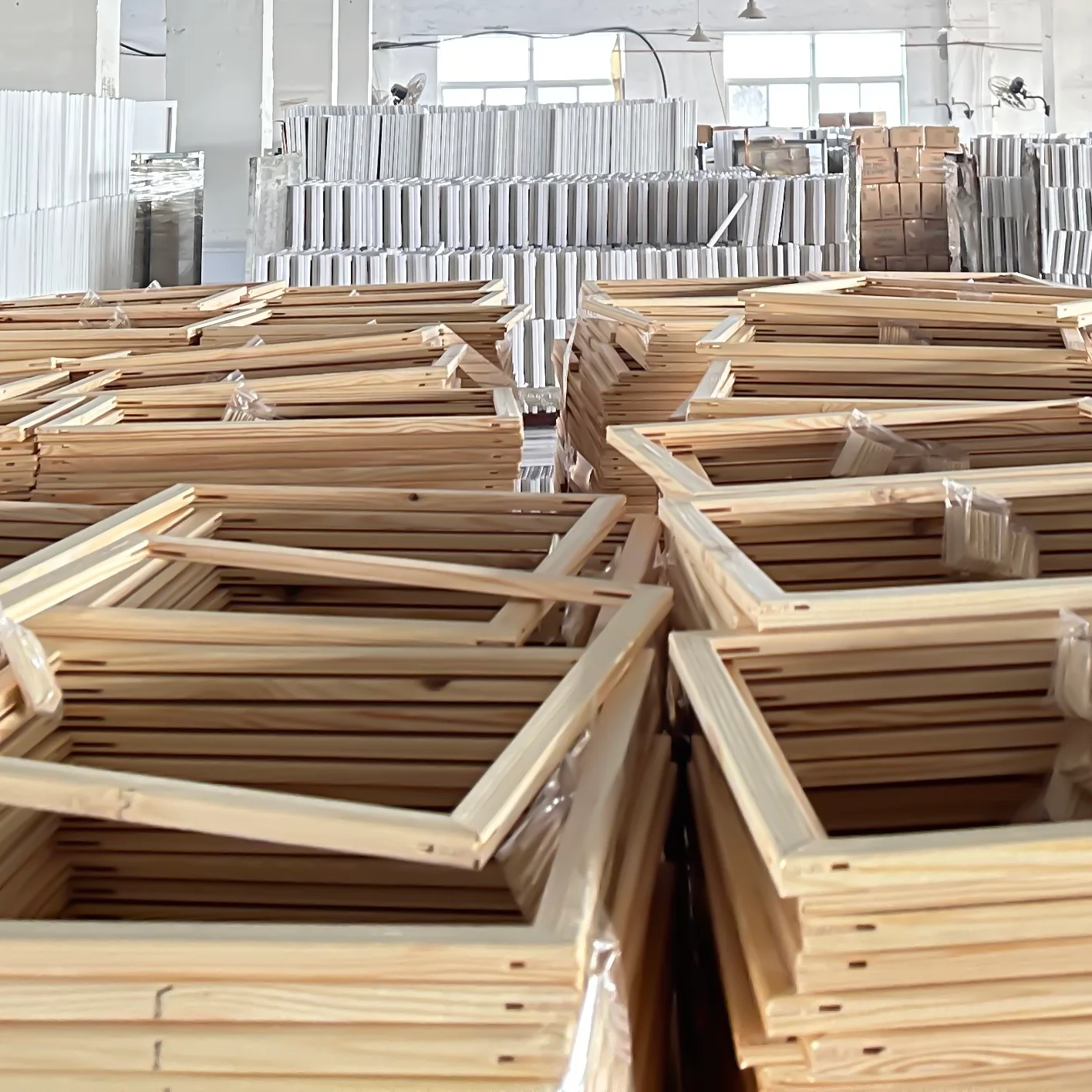 Wholesale Large Yellow Stretcher Bars Empty Wood Frame  Wooden frame for canvas painting stretcher bar