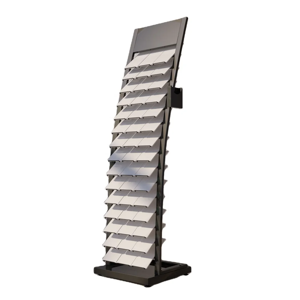 Showroom Retail Granite Marble Mosaic Quartz Stone Wall Floor Ceramic Tiles Sample Metal Wire Display Rack Stand Holder