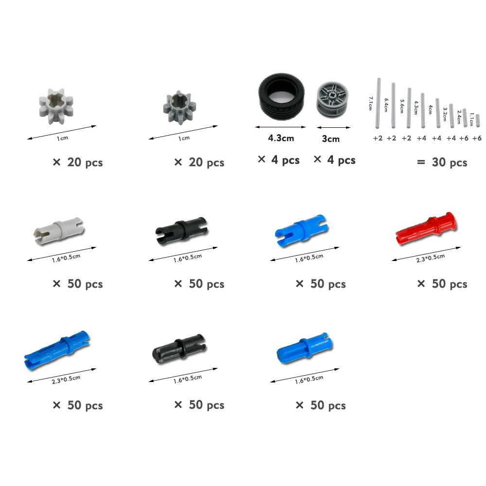 Wholesale Technic Gear Set 650Pcs Vehicle Wheel Assembles Particles Compatible Legoly MOC Building Blocks Model DIY Kits