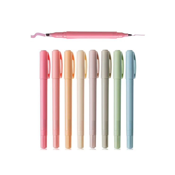 Tom art Factory custom brand no bleed colored double heads bible pastel aesthetic highlighter pen set for school office