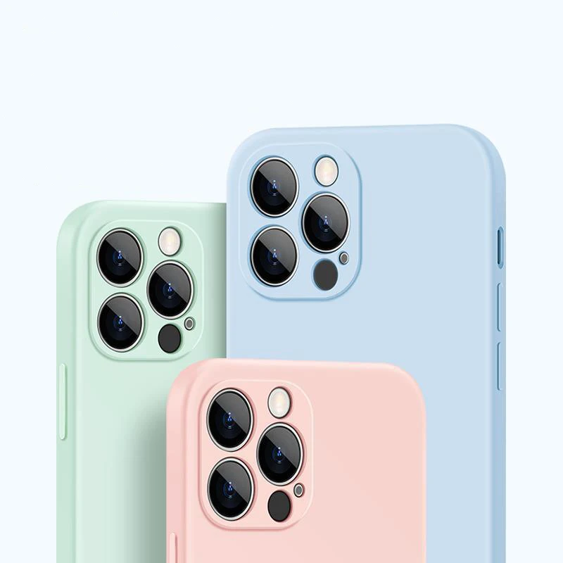 BKB wholesale Simple and suitable for iPhone 14 mobile phone shell light cyan liquid silicone tide brand new net red iphone14pro